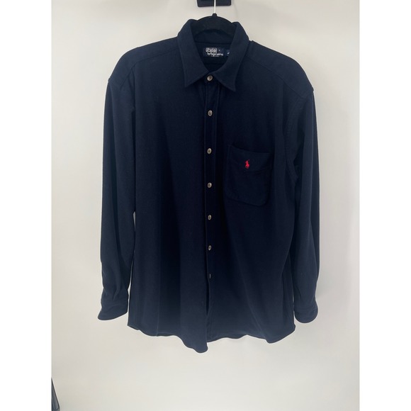 Polo Ralph Lauren Other - Polo Ralph Lauren Mens Large Black Fleece Button Down Shirt Made in USA